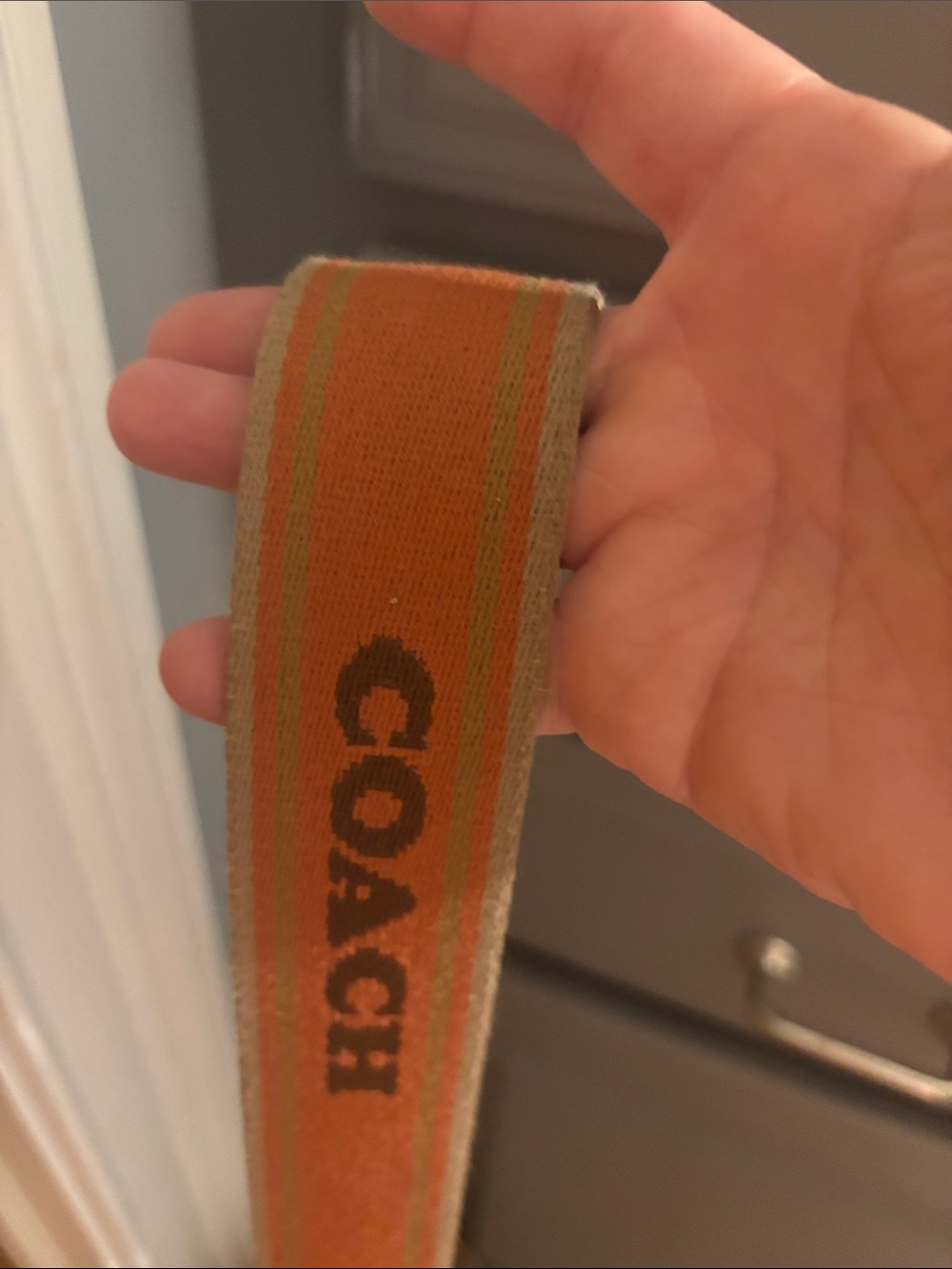 Coach Brown Signature Crossbody with Orange Strap - Picture 10 of 11